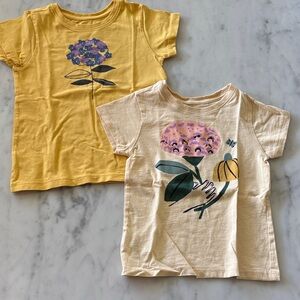 Tea Collection Yellow and Cream Floral Tees